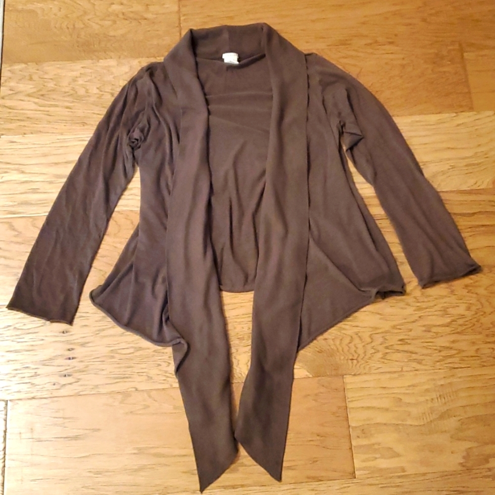 Maurices Brown Drape Open Cardigan Size Large Lightweight